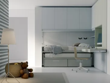 corner room with two sliding beds